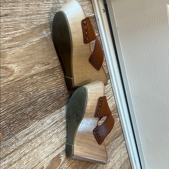 Mossimo Supply Co. Brown Trendy Wedge Sandals - Picture 7 of 7